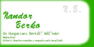 nandor berko business card